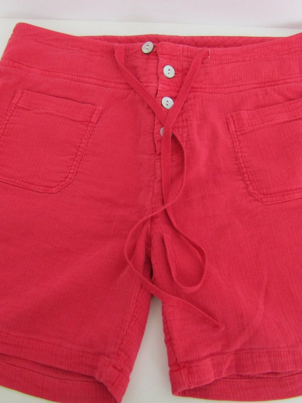 Sundance Button Fly Shorts  S Red Cotton Pockets Boho , New